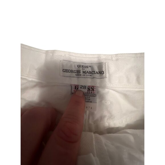 Vintage Guess Georges Marciano White High-Waisted Shorts Size 28 - Picture 2 of 5